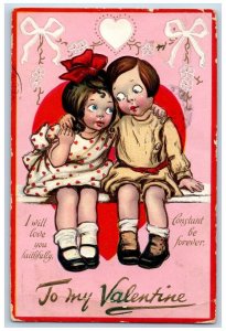 Seattle WA Postcard Valentine Children Loving Hearts Embossed Tuck 1911 Antique