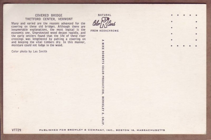 Thetford Center VT Vermont Covered Bridge Les Smith photographer