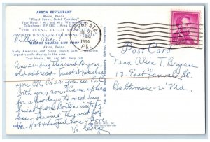1964 Akron Restaurant Akron Pennsylvania PA Multi-View Vintage Antique Postcard 