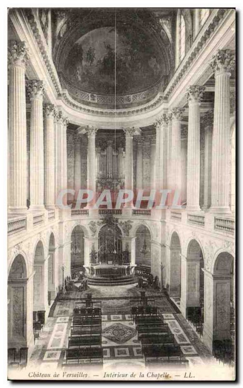 Old Postcard Chateau of Versailles Interior of the Chapel organ