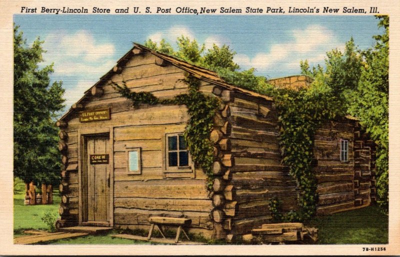 Illinois Lincoln's New Salem Berry-Lincoln Store and Post Office Curteich