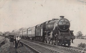 LMS Edinburgh St Pancras Expresss in Appleby Station 4-6-0 Train RPC Postcard