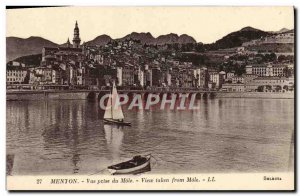 Old Postcard Menton Vue Prize Du Mole