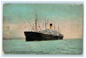 c1905 Steamship Minnesota Oriental Liner Seattle Washington WA Postcard