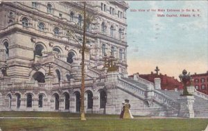 New York Albany Side View Of The Main Entrance To The New York State Capitol ...