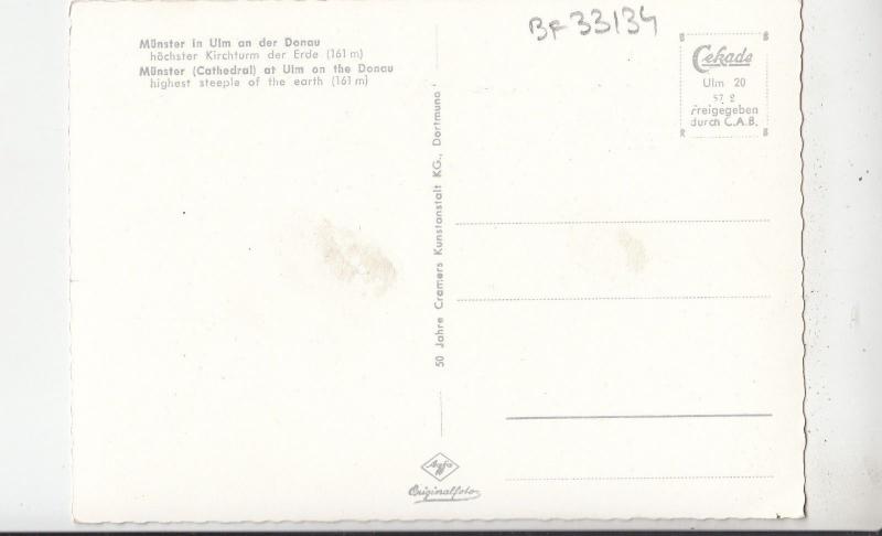 BF33134 munster in ulm an der donau   germany   front/back image