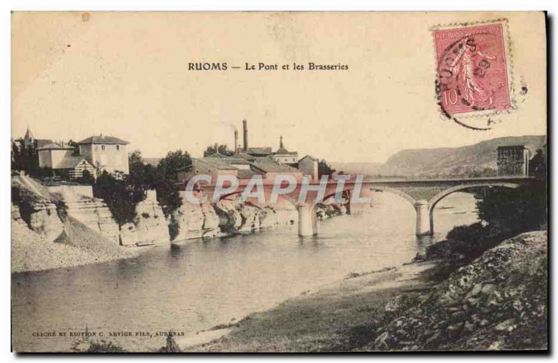 Postcard Old Brewery Ruoms Bridge and breweries