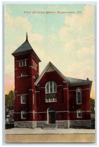 1948 First Christian Church Exterior Hagerstown Maryland MD Posted Postcard