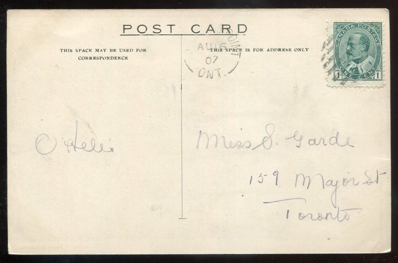 h2496 - JACKSON'S POINT Ontario Postcard 1907 Multiview Black River Bridge