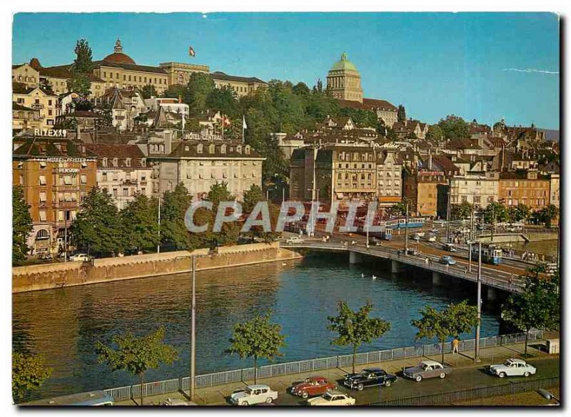 Postcard Modern Zuerich Bahnhofbruecke