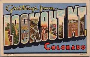 Greetings from Lookout Mt. Colorado Postcard PC349