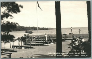 BELGRADE LAKES ME JAMAICA POINT CAMP BOAT SLIPS VINTAGE REAL PHOTO POSTCARD RPPC