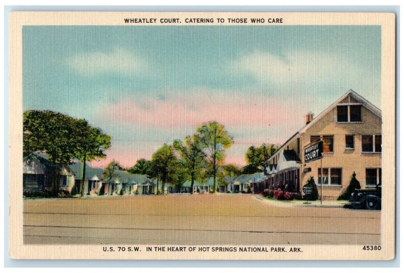 Wheatly Court Motel Roadside Hot Springs National Park Arkansas AR Postcard