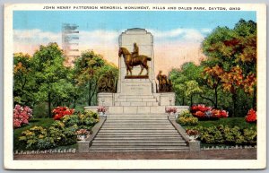 Dayton Ohio 1948 Postcard John Henry Patterson Memorial Monument Hills & Dales