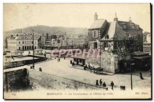 Old Postcard Honfleur Lieutenancy and L Hotel