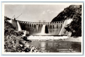 c1940's Calderwood Dam Waterfall View Calderwood Tennesse TN RPPC Photo Postcard