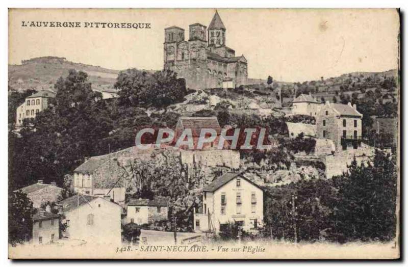 Postcard Old Saint Nectaire View L & # 39Eglise