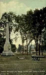 Soldiers' Monument & Newhall Fountain - Fairfield, Maine ME  