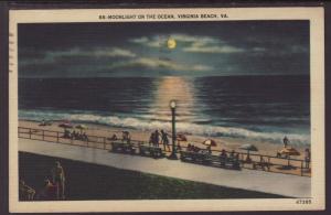 Moonlight on the Beach,Virginia Beach,VA Postcard