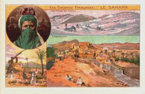 Victorian Trade Card Les Colonies Françaises Le Sahara Africa L1