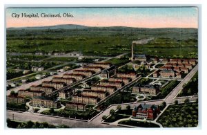 CINCINNATI, Ohio OH ~ Aerial View CITY HOSPITAL 1916   Postcard