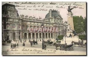 Paris Post Card Old Court Louvre Gambetta Monument