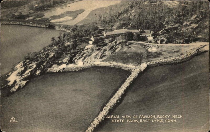 East Lyme Connecticut CT Rocky Neck State Park Air View Vintage Postcard