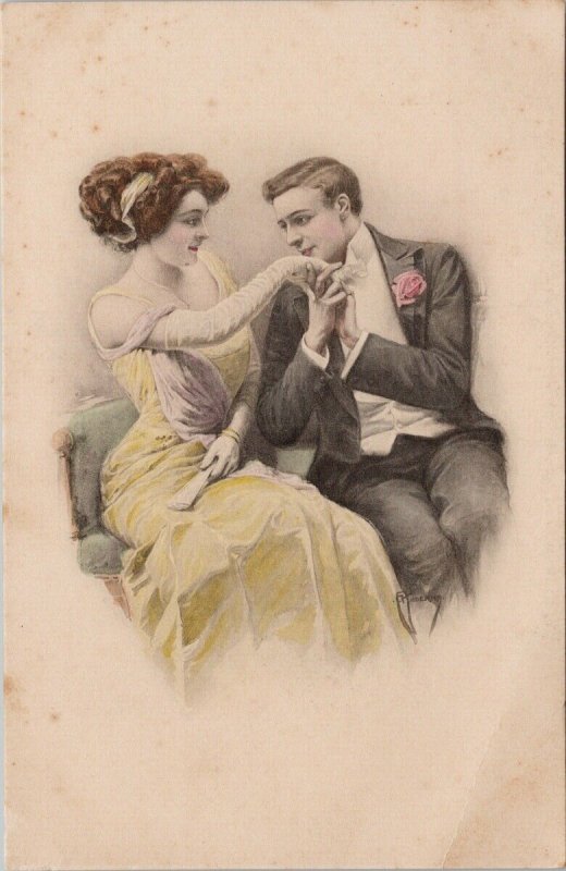 F. Kuderny Artist Man and Woman Romance Love #584 M.M.Vienne Postcard G13