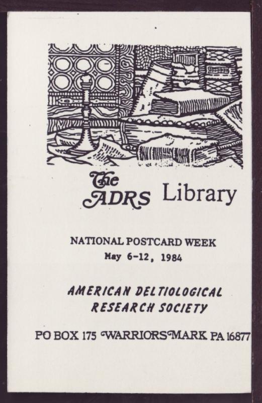 National Post Card Week Research Society 1984 Post Card 3428