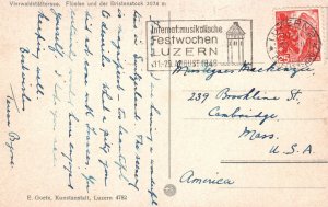 Vintage Postcard 1948 Vierwaldstattersee Fluelen und der Birkenstock Switzerland