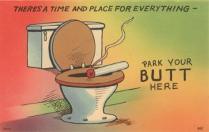 potty postcard: Park Your Butt Here