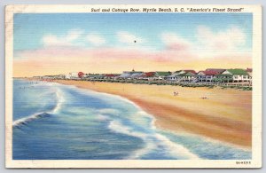 1939 Surf And Cottage Row Myrtle Beach South Carolina CA Posted Postcard