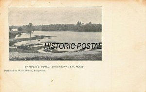 BRIDGEWATER MASSACHUSETTS~CARVER'S POND~1900s WILLIS PUBL POSTCARD