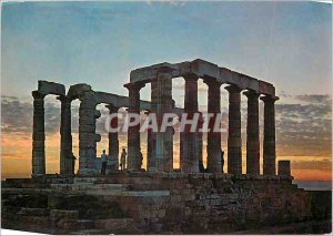 Postcard Modern Athens Sounion Temple Posseidon