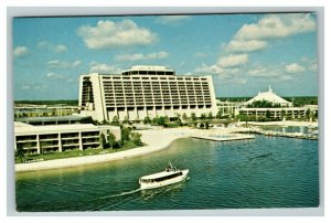 Vintage 1970's Postcard Walt Disney World Futuristic Tomorrow Vacation Hotel Bay