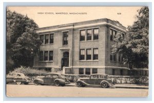 Vintage High School Mansfield Massachusetts Postcard P191E