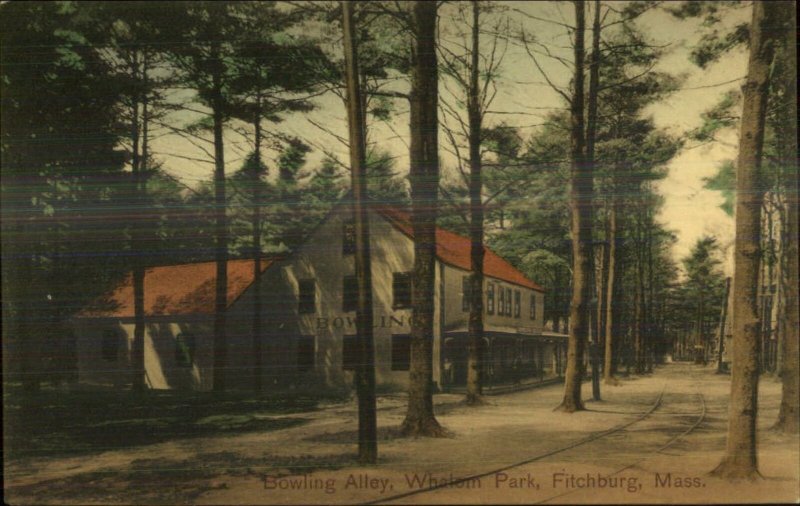 Fitchburg MA Whalom Park Bowling Alley c1910 Postcard