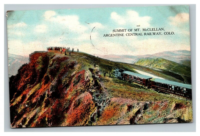 Vintage 1912 Postcard Summit of Mt. McClellan Argentine Central Railway Colorado