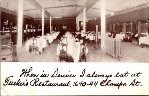 Postcard Tucker's Restaurant 1640-44 Champa St in Denver, Colorado