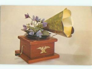 Pre-1980 This Is A Postcard PHONOGRAPH RECORD PLAYER PLANTER AC7227