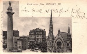 USA Mount Vernon Place Baltimore Maryland Vintage Postcard 05.41