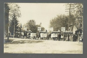 Carver MINNESOTA RP c1910 ADVERTISING Parade CREAM OF BARLEY Cereal Cows Kids