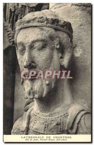 Postcard Old Cathedral of Chartres king of Judah Portal Royal XII century