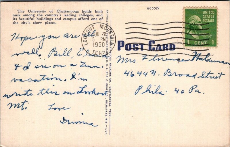Postcard University of Chattanooga Chattanooga TN 1950