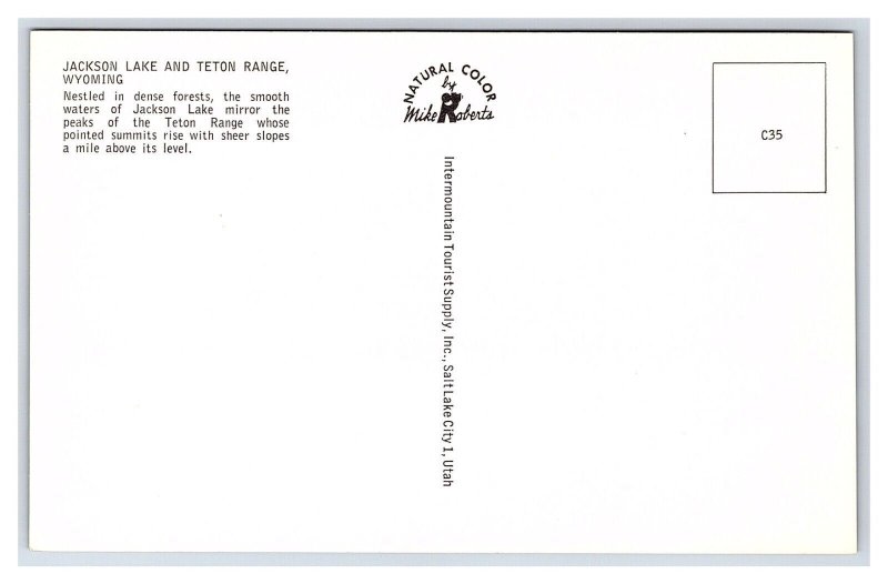 Jackson Lake And Teton Range Wyoming Scenic Postcard