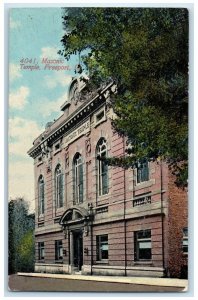 1911 Masonic Temple Exterior Building Freeport Illinois Vintage Antique Postcard