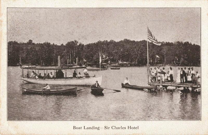 Postcard Boat Landing Sir Charles Hotel Maine 