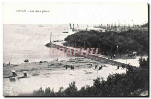 Old Postcard Royan two piers