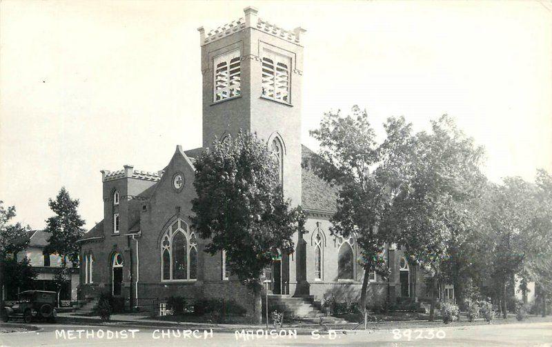 1940s Madison South Dakota Methodist Church RPPC real photo postcard 7824 Cook