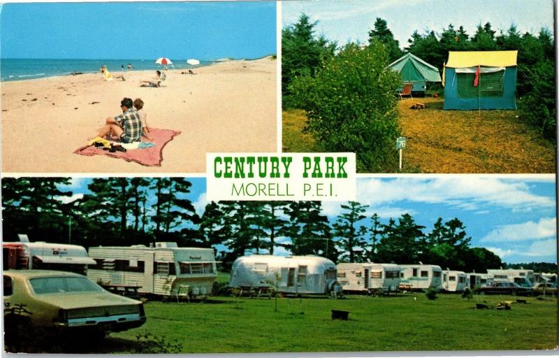 Century Park Ocean Beach Morell RVs Tent Prince Edward Island Postcard M22